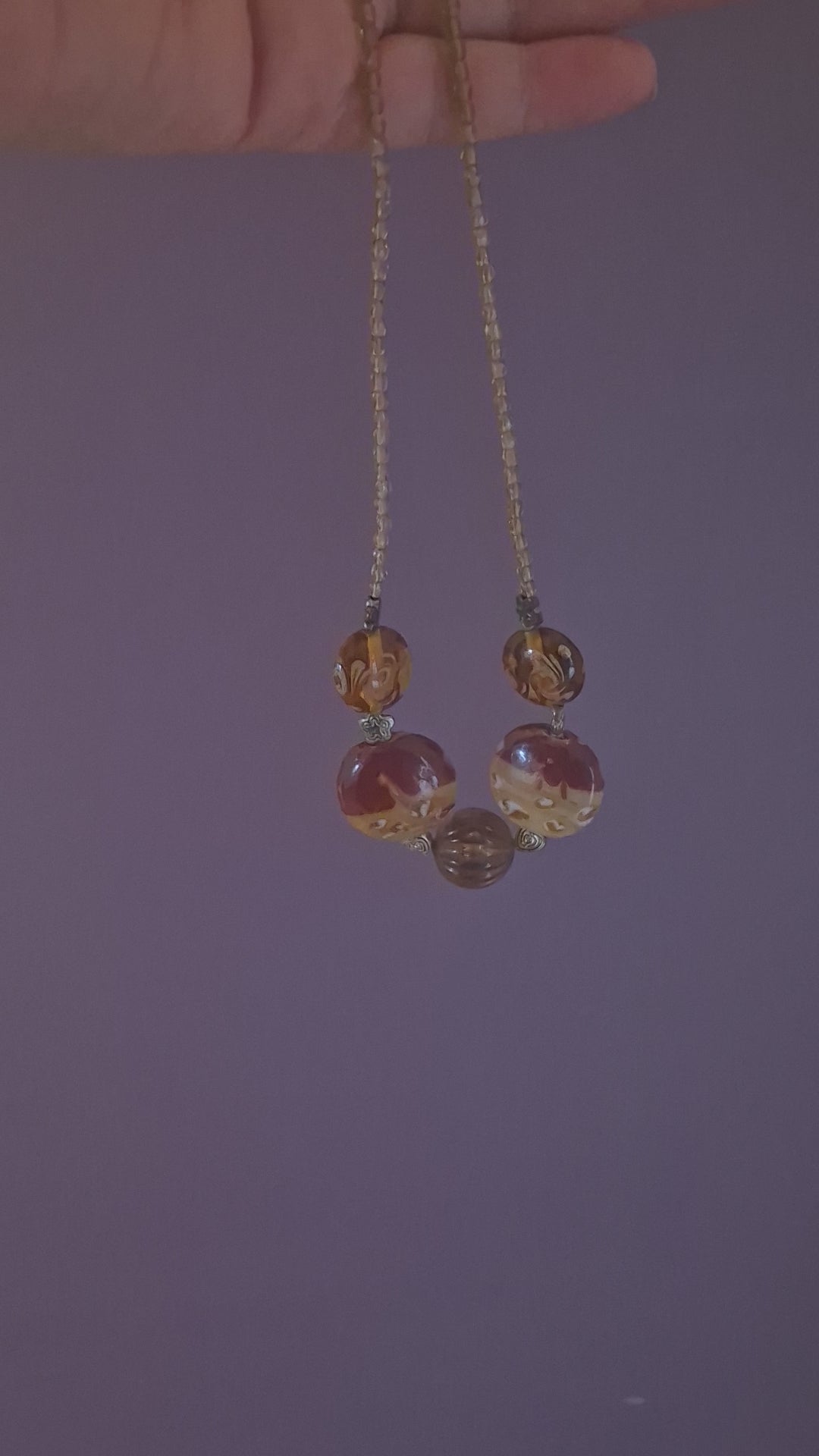 Vintage halsketting met glaskralen