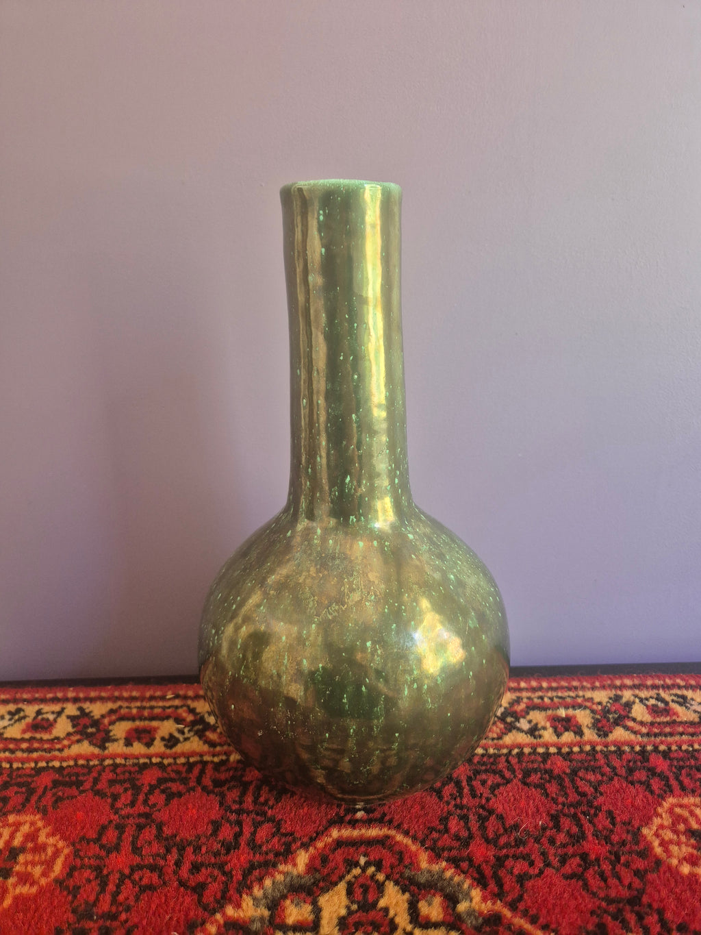 Vintage Handgemaakte Keramische Bolvaas – Gesigneerd BvL (Bart van Leeuwen) – 25,5 cm