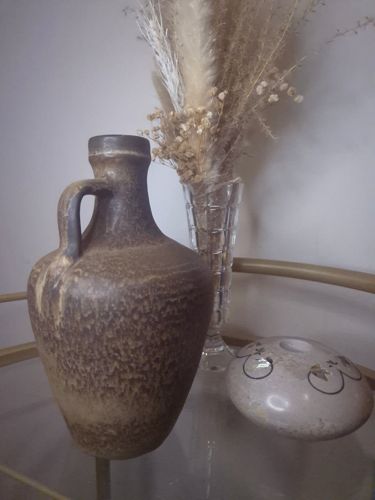 Vintage Oorkan Bruin/Beige – Rustiek West-Duits Aardewerk