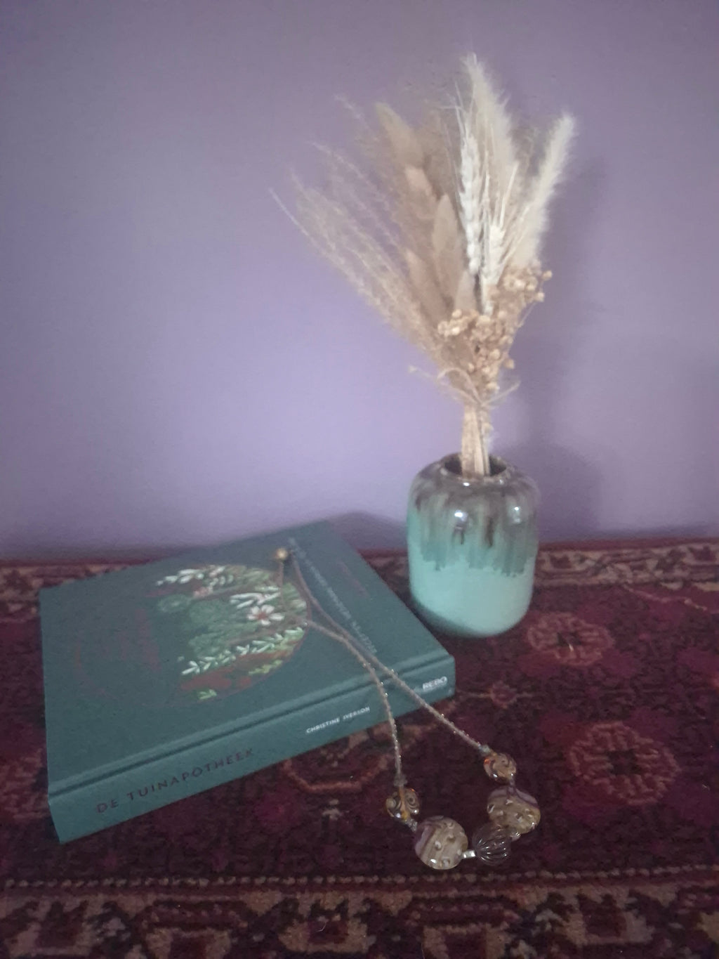 Vintage halsketting met glaskralen