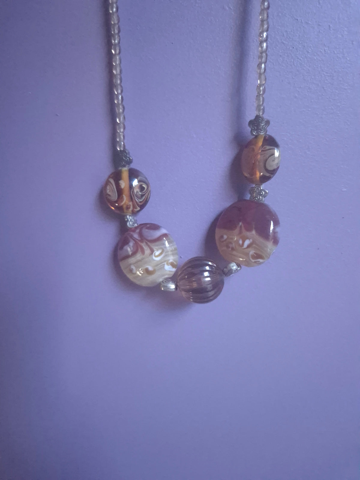 Vintage halsketting met glaskralen