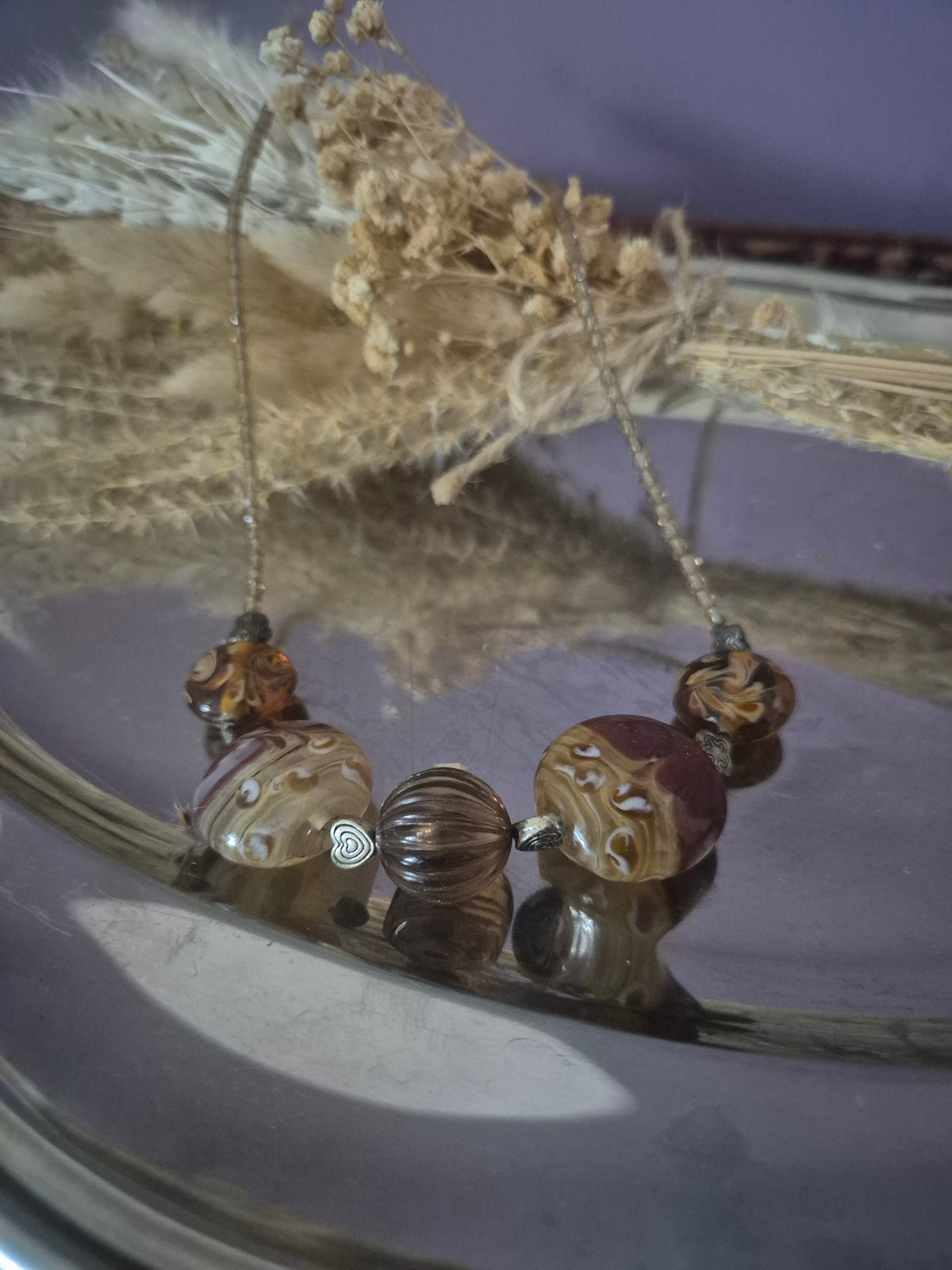 Vintage halsketting met glaskralen