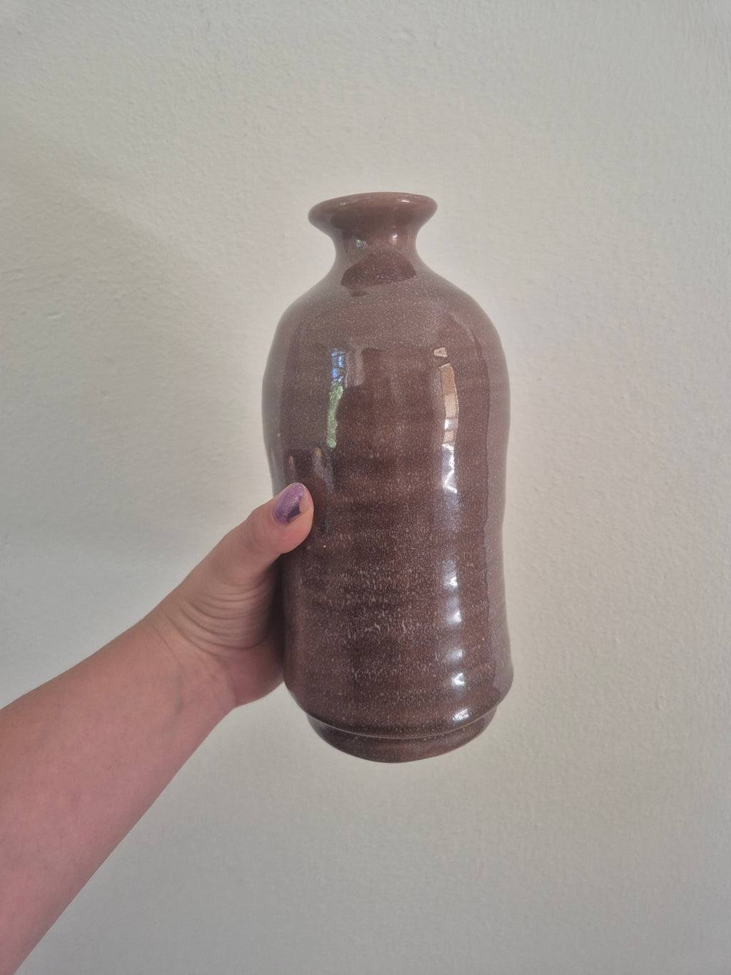 Handgemaakte Keramische Vaas – Bohemian Paars/Bruin